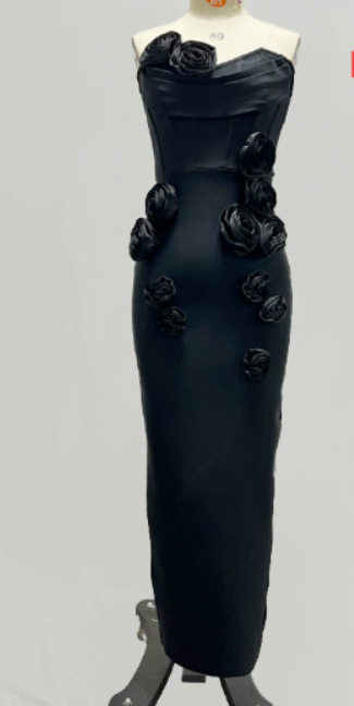 Bandage Tube Top Applique Dress
