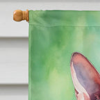 Peterbald Cat By the Christmas Tree House Flag