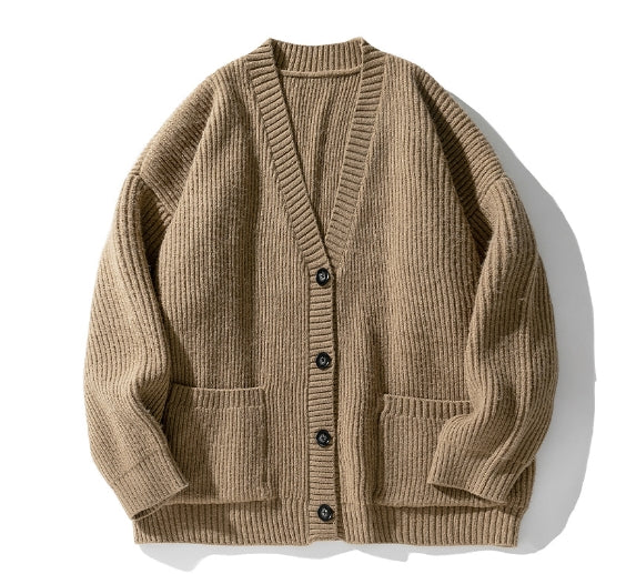 Chic Loose Knitted Jacket for Men's Fashion