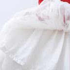 2019 Girls' Floral Bow Long Sleeve Dress (Korean Style)