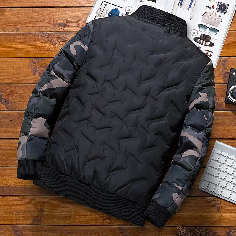 Men's Camouflage Bomber Jacket - Thick Warm Windbreaker