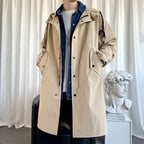 Men's Casual Mid-Length Windbreaker Jacket