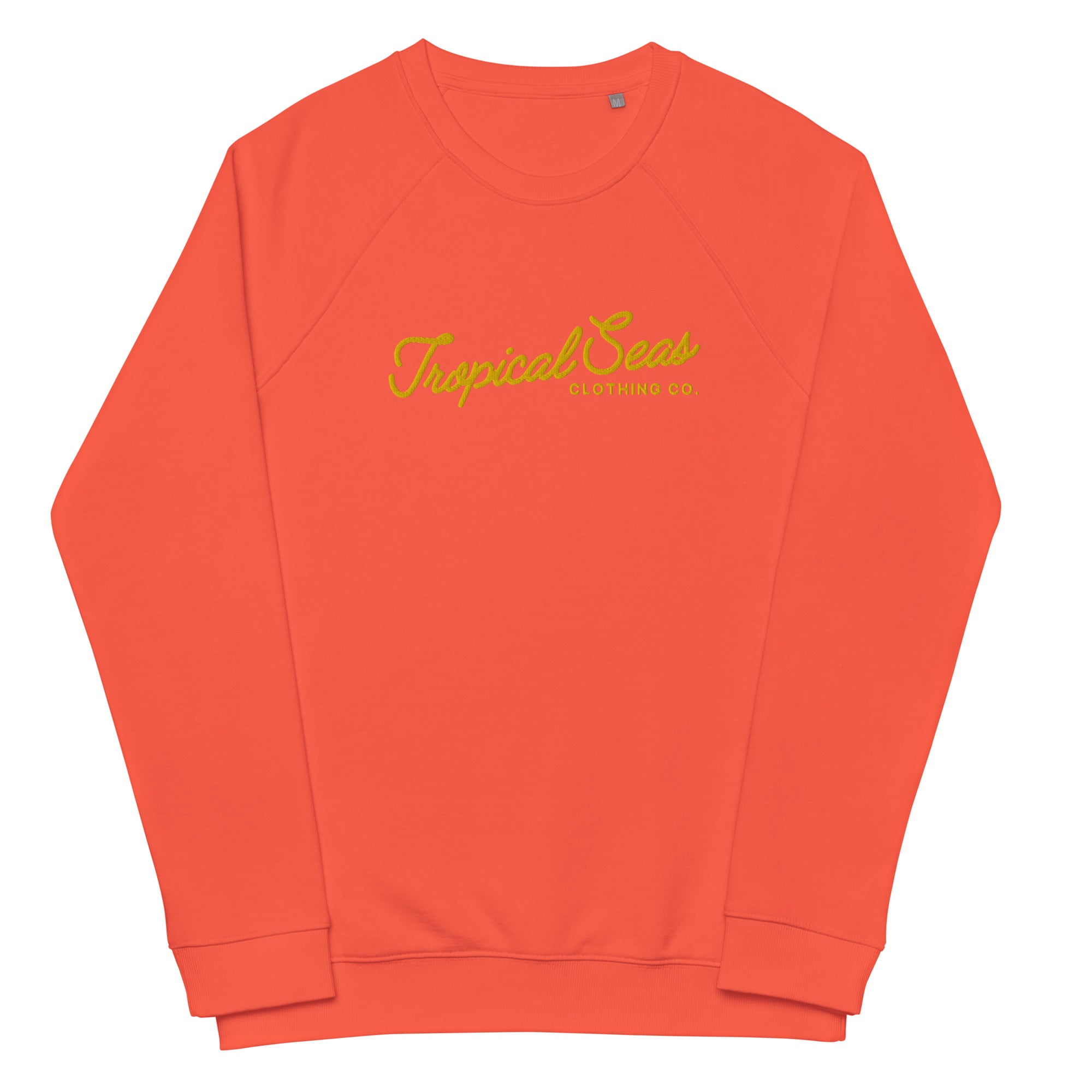 Embroidered Tropical Seas Organic Raglan Sweatshirt | Streetwear