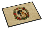 Mastiff Christmas Flowers Doormat