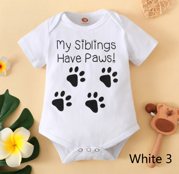 "Round Neck Short Sleeve Baby Bodysuit - Pack My Diapers"