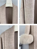 Fox Fur Elegant Double-sided Cashmere Coat
