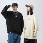 Men's Polar Fleece Round Neck Sweatshirt - Japanese Style | Streetwear