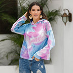 Women's Gradient Tie-Dye Hooded Sweatshirt Top | Streetwear