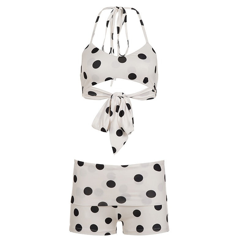 Polka Dot Halter Bikini Set