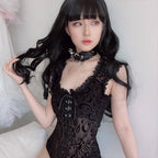 Women's Sheer Lace Backless Bodysuit in New Style