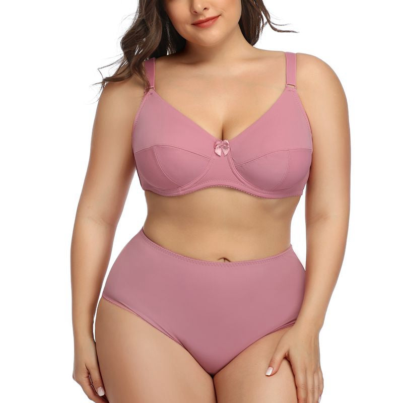 Glossy Plus Size Bra Set - Comfortable and Breathable