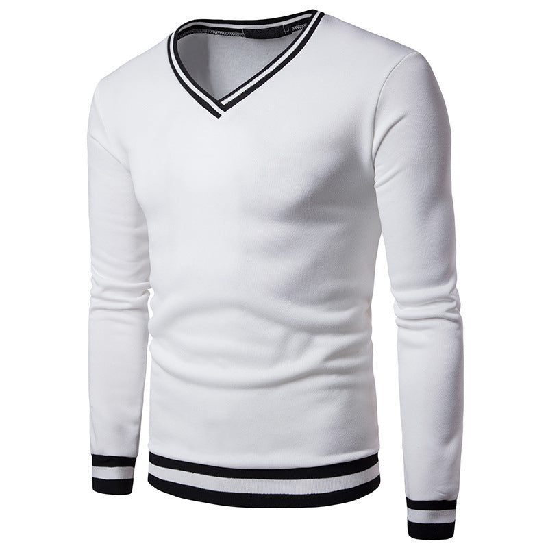 Men's Black and White Color Block Casual Sweater