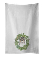 Sheltie/Shetland Sheepdog Puppy Tricolor Christmas Wreath Kitchen Towel Set of 2