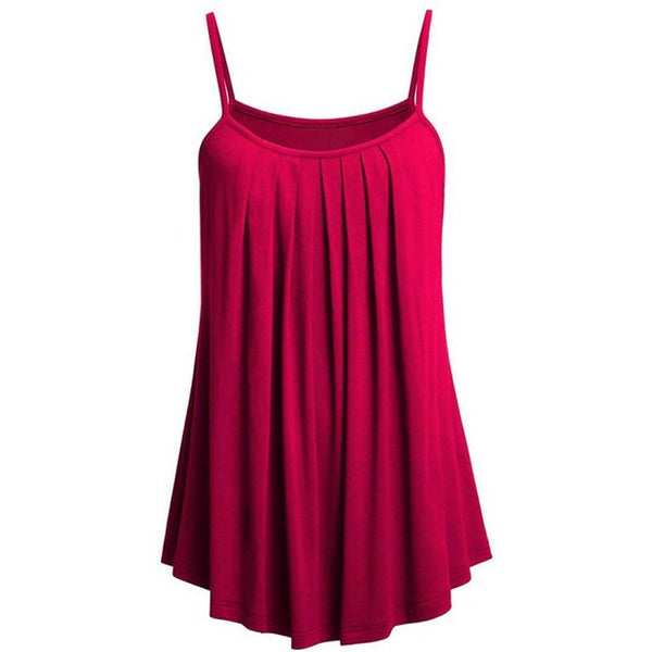 Super Chiffon Women's Pleated Summer Tank Top