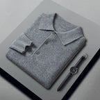Men's Cashmere Knitted Polo Collar Shirt