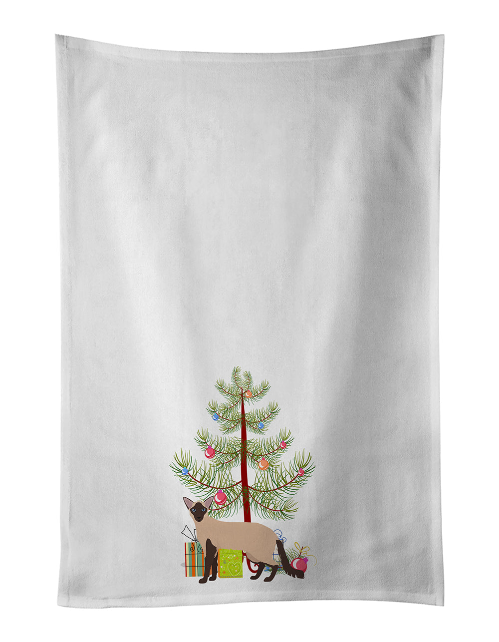 Colorpoint Longhair Cat Christmas Kitchen Towel Set of 2