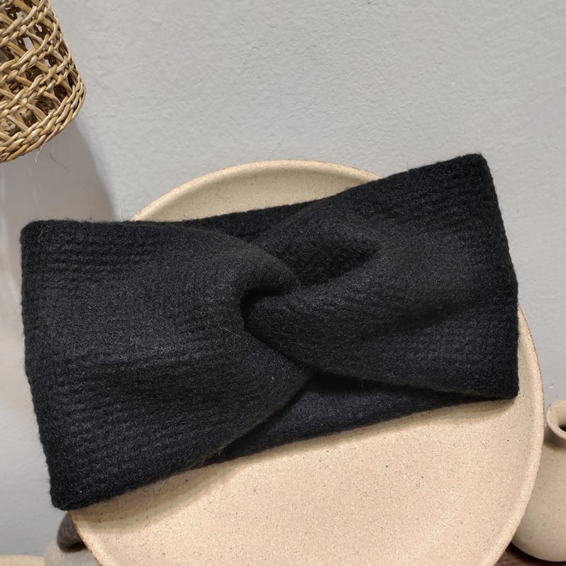 Wool French Cross Hairband for Autumn and Winter