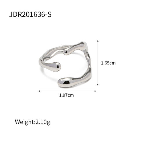 18K Stainless Steel Women's Geometric Cross Ring