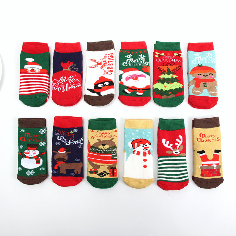 Kids' Christmas Thick Cotton Cartoon Baby Socks