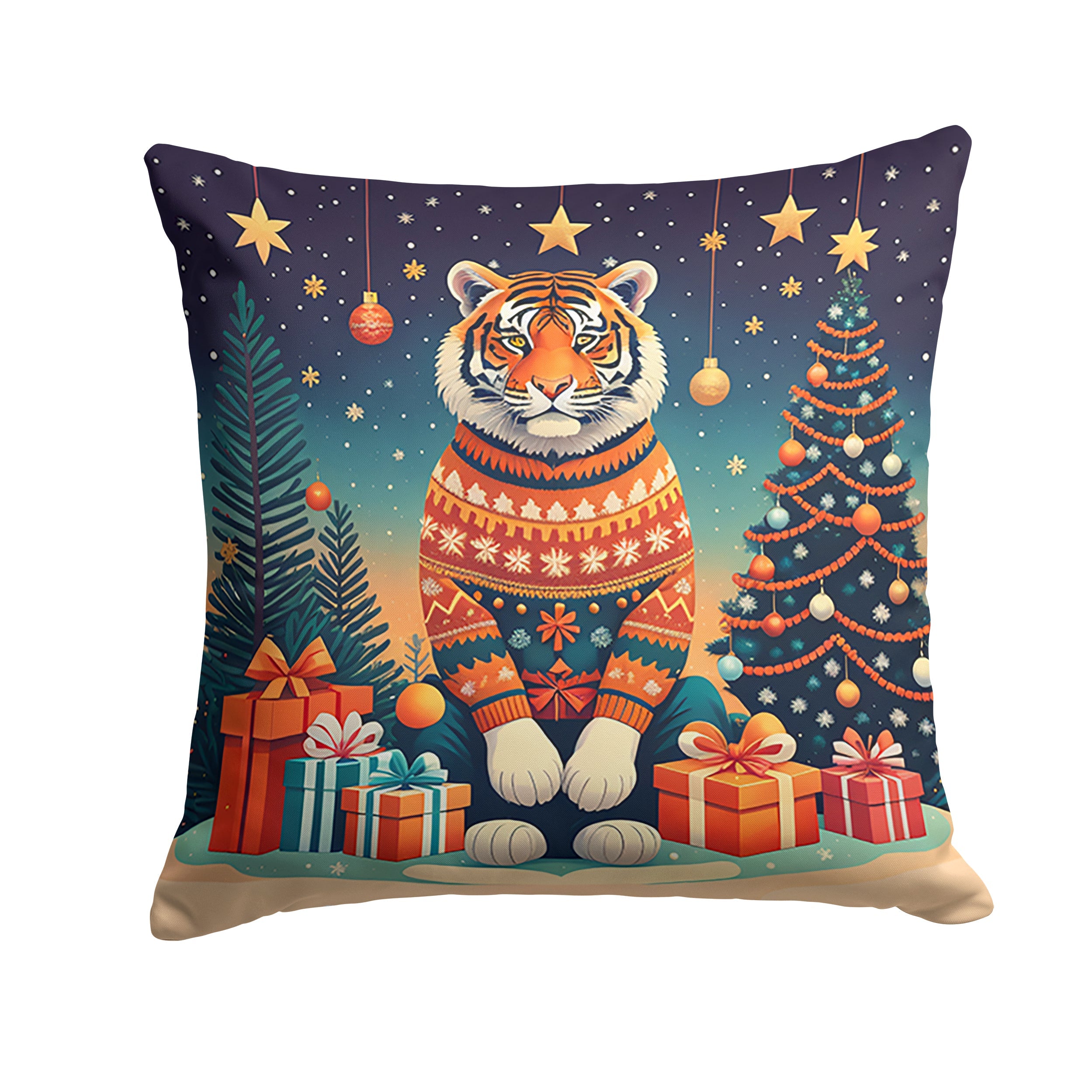 Tiger Christmas Throw Pillow