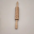 Wooden Rolling Pin with Christmas Reindeer Design