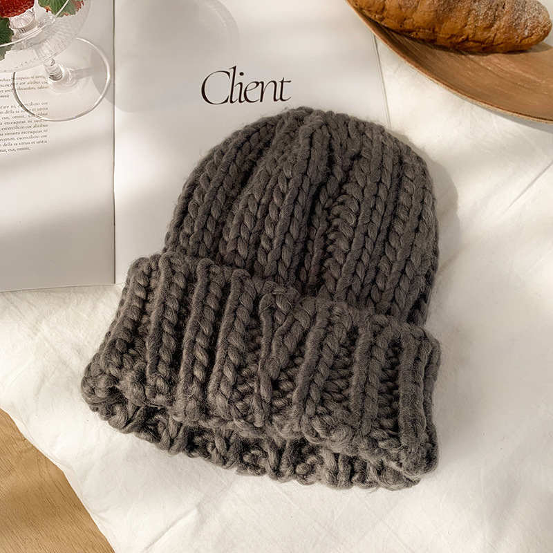 Cute Thickened Wool Hat in Sweet Candy Colors for Women | Embroidered Cap