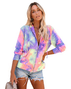 Colorful Tie Dye Print Hooded Long Sleeve Sweatshirt | Streetwear