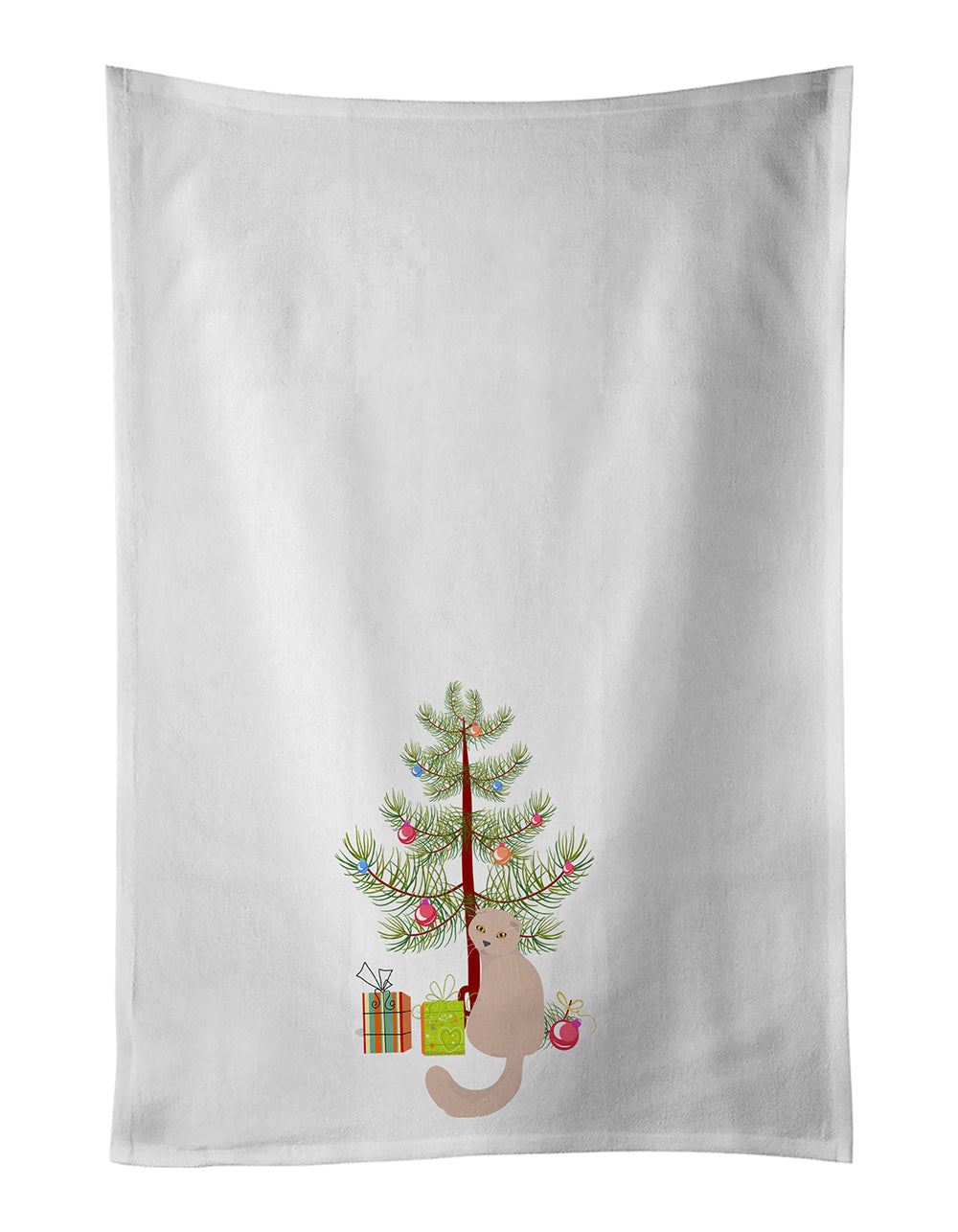Scottish Fold Cat Christmas Kitchen Towel Set of 2