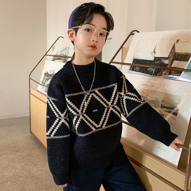 Boys' New Style Mink Fleece Winter Sweater