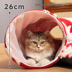 Christmas Tree Cat Tunnel Flannel Pet Bed