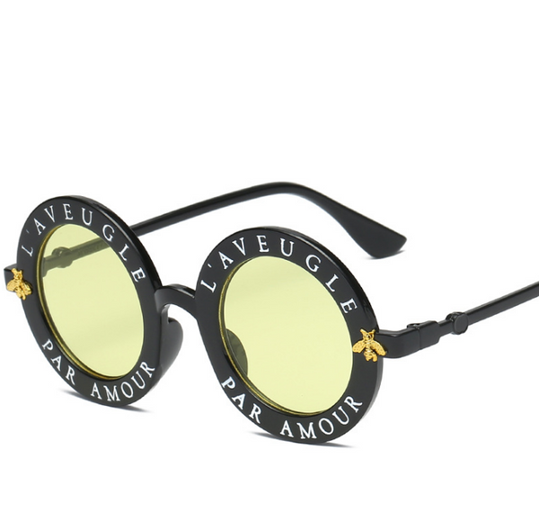 Round Slogan Bee Sunglasses
