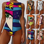 2022 Women's Irregular Print Anime Bikini Swimsuit
