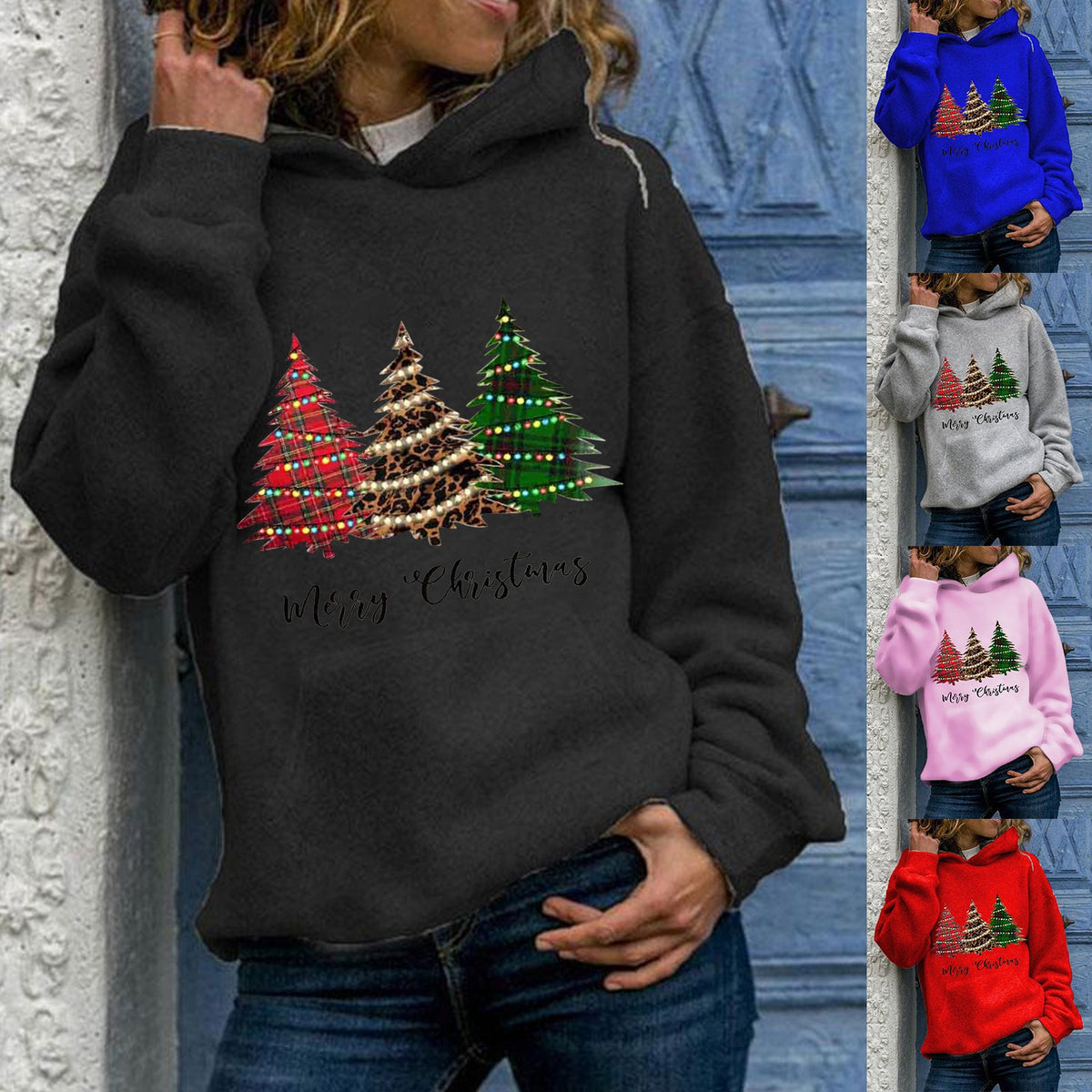 Merry Christmas Tree Hoodie - Plus Size Loose Top | Streetwear