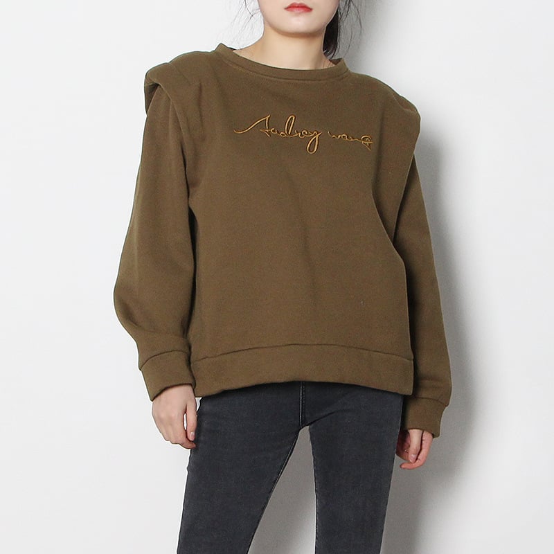 Loose Short Padded Shoulder Sweater for Women