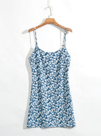 Blue Floral Cami Dress for Petite Women (Summer)