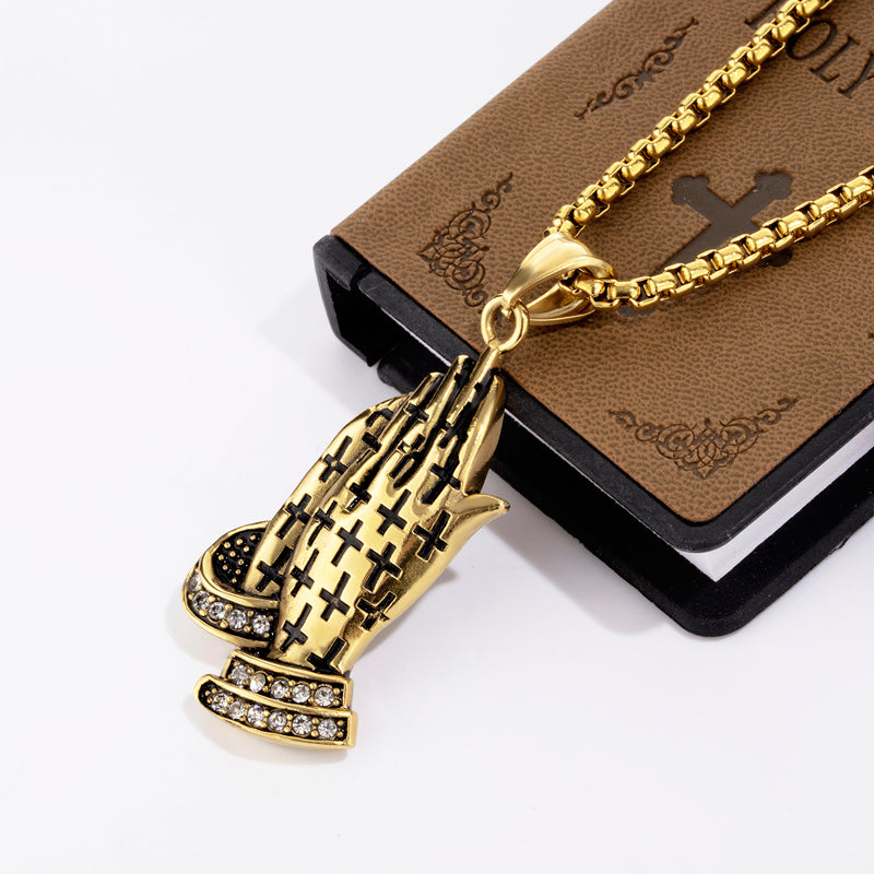 [Duplicate] [Archived] Vintage Christian Prayer Hands Pendant Necklace
