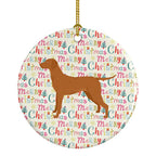Vizsla Merry Christmas Ceramic Ornament