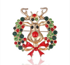 Fashion Bow Tie Wreath Brooch Christmas Gift