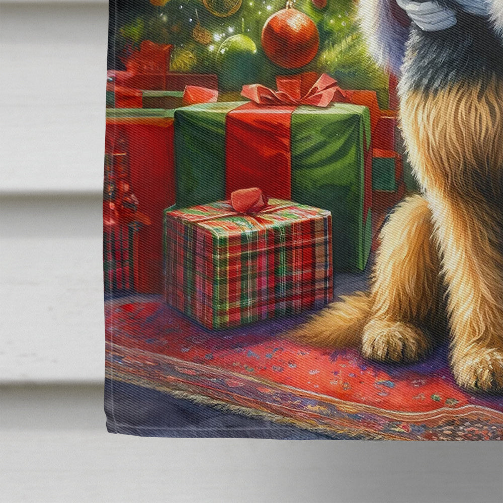 Irish Wolfhound and Santa Claus House Flag