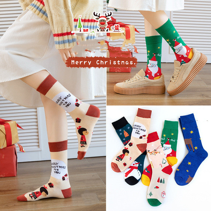 Creative Christmas Snowman Cartoon Socks