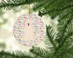 Merry Christmas South Russian Sheepdog Ceramic Ornament