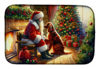 Irish Setter and Santa Claus Dish Drying Mat