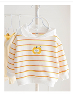 Striped Women's Sweater with Round Neck and Long Sleeves