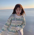 Women's Retro Ethnic Style Loose Pullover Sweater | Streetwear