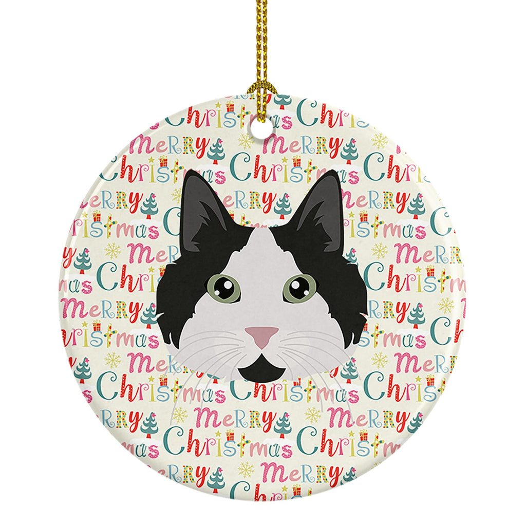 Cymric Cat Christmas Ceramic Ornament