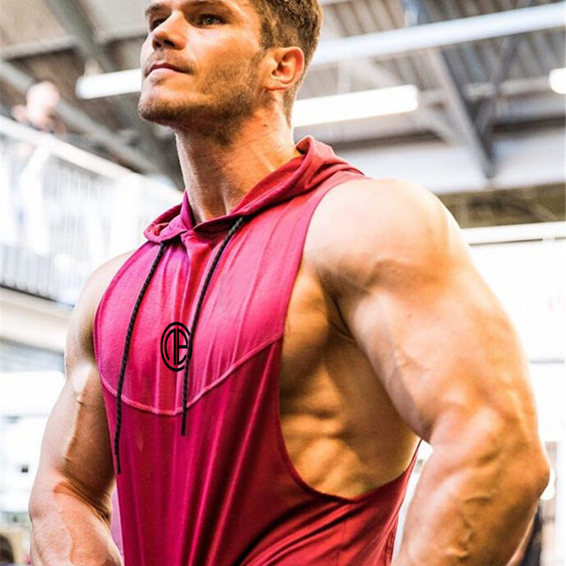 Men's Summer Muscle Brother Hooded Tank Top for Training