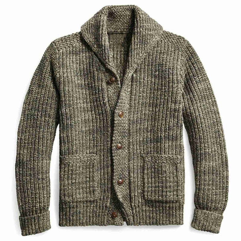 Men's Mixed Color Knitted Jacket for Autumn/Winter