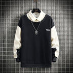 Men's Hooded Pullover with Collar - Casual Spring/Summer | Streetwear