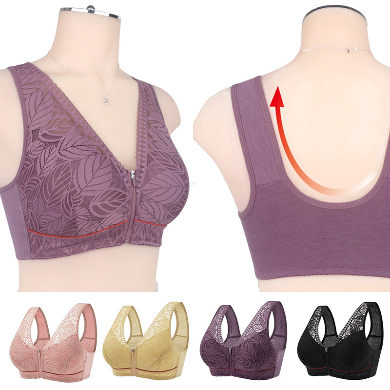 Soft Cotton Lace Bra for Elderly Women, Large Size