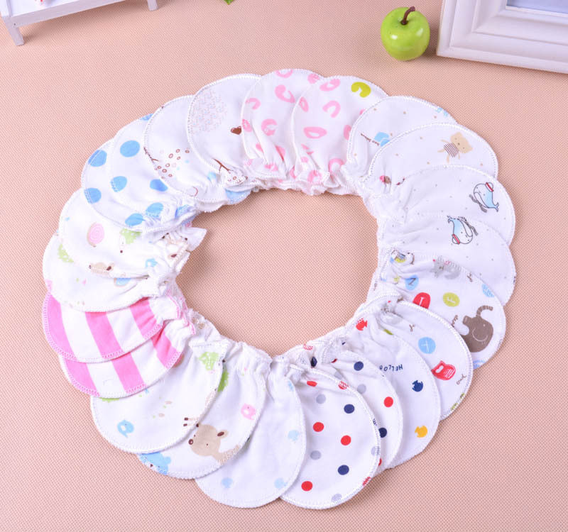 Cotton Baby Printed Anti-Scratch Gloves